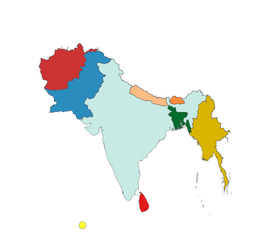 Map of South Asia